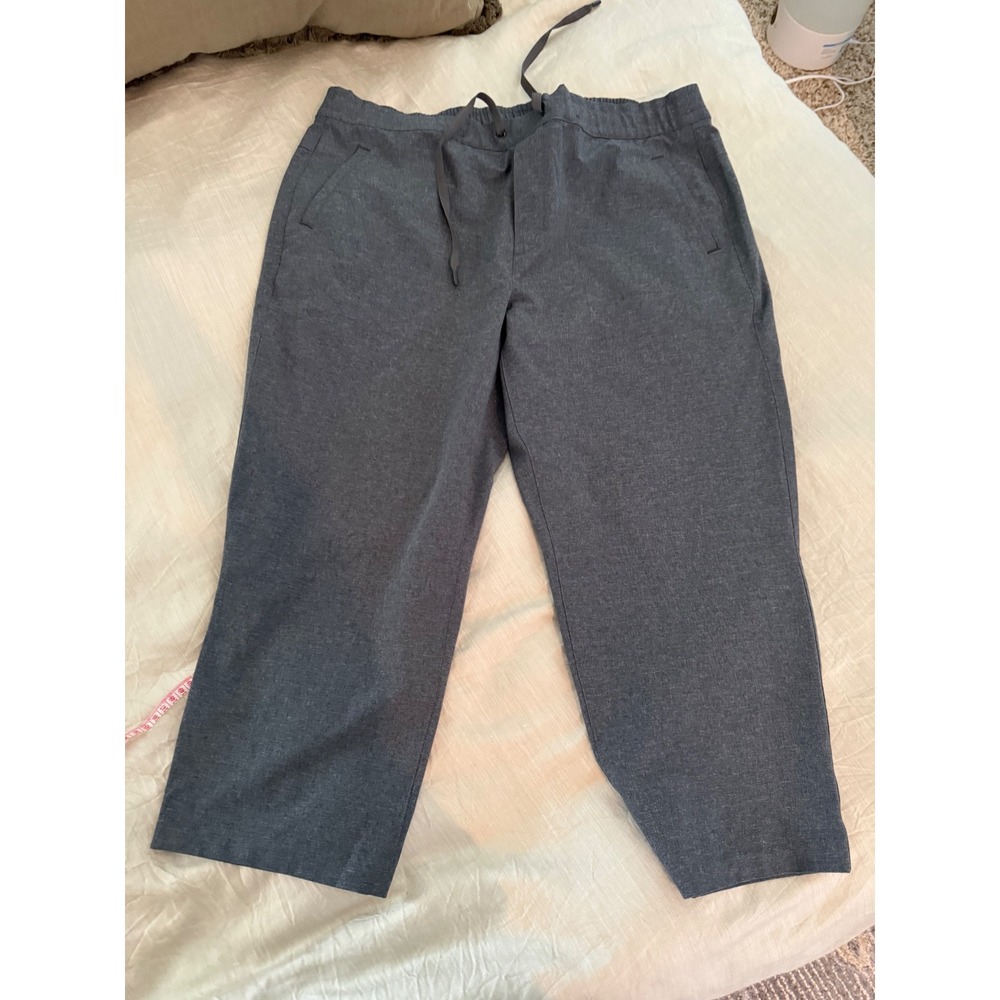 Eddie Bauer Women's L Gray‎ Cropped Drawstring Lounge Pants Casual Comfort